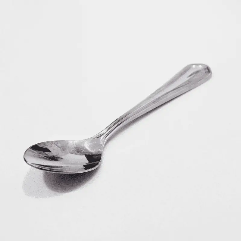 A silver teaspoon